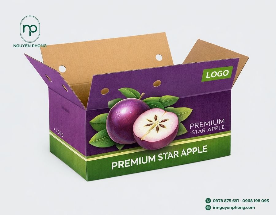 In thùng carton đựng vú sữa